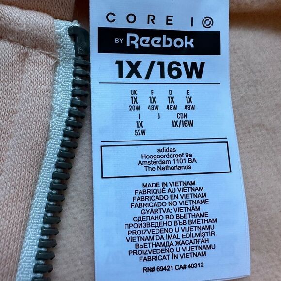 Reebok Hooded Zip Up Tracksuit Aura Orange Women 1X - Picture 7 of 15